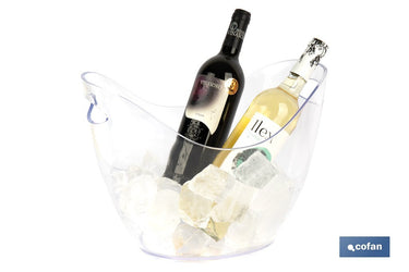 Cofan – Cubitera Transparente de 8 Litros | Ideal para Botellas, Hielo y Bebidas Frías | Uso en Fiestas, Eventos y Hostelería